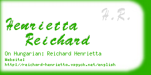 henrietta reichard business card